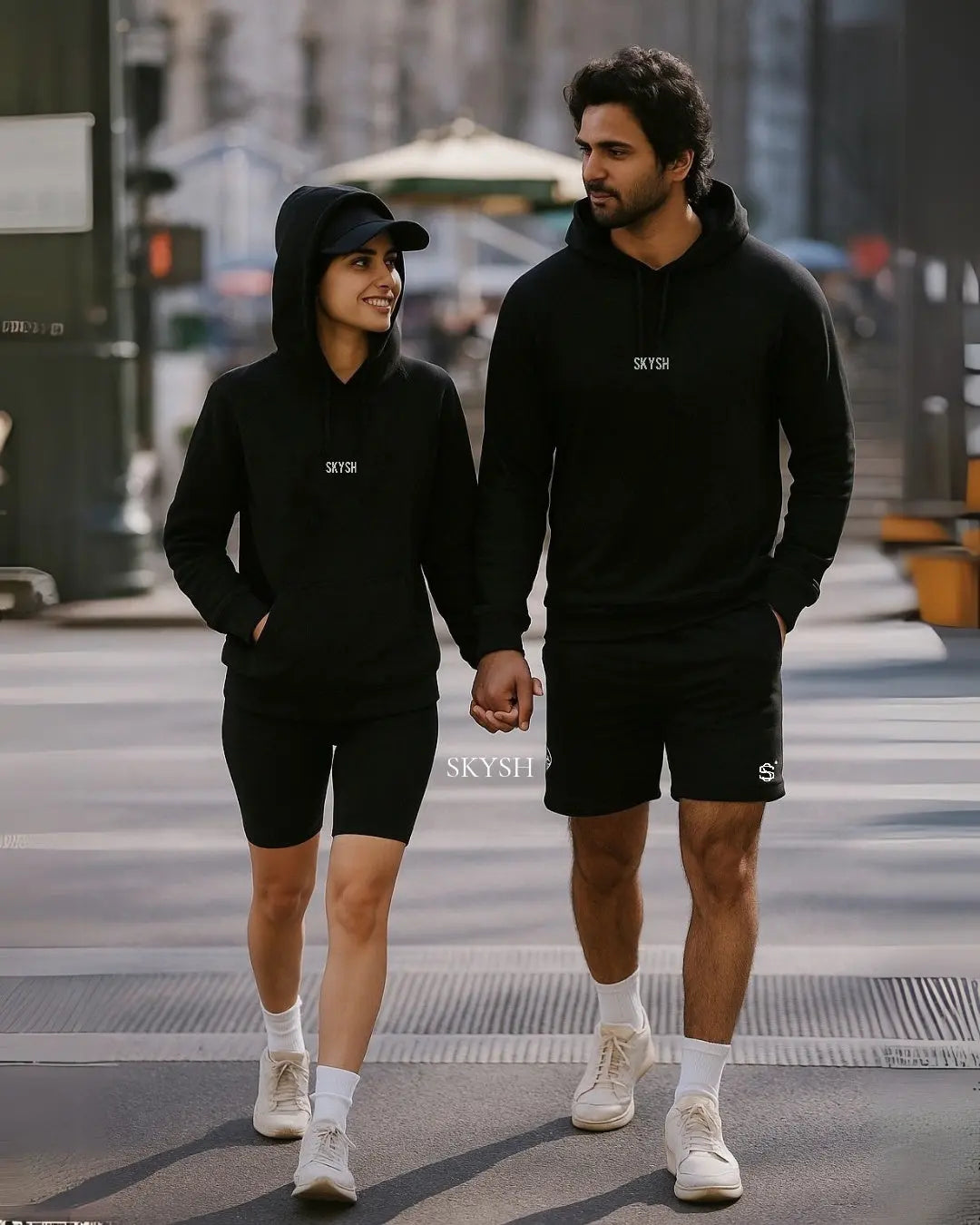 Skysh Premium Raglan Full Sleeve Bamboo-Spandex Hooded Sweatshirt Unisex - SkySh