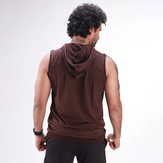 Skysh Men's Bamboo Cotton Spandex Sleeveless Hoodie