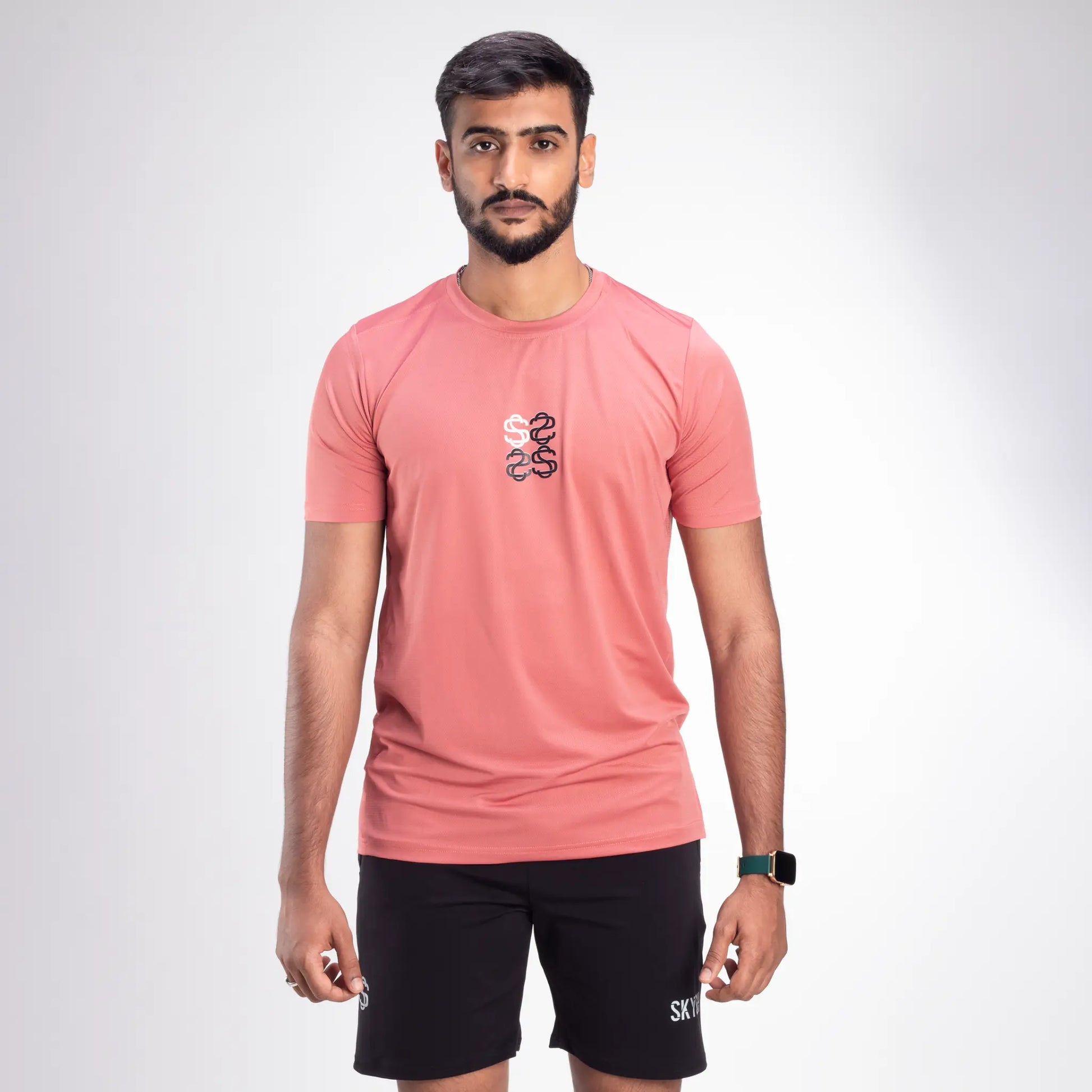 Skysh Men's Solid Round Neck Polyester Spandex T-Shirt