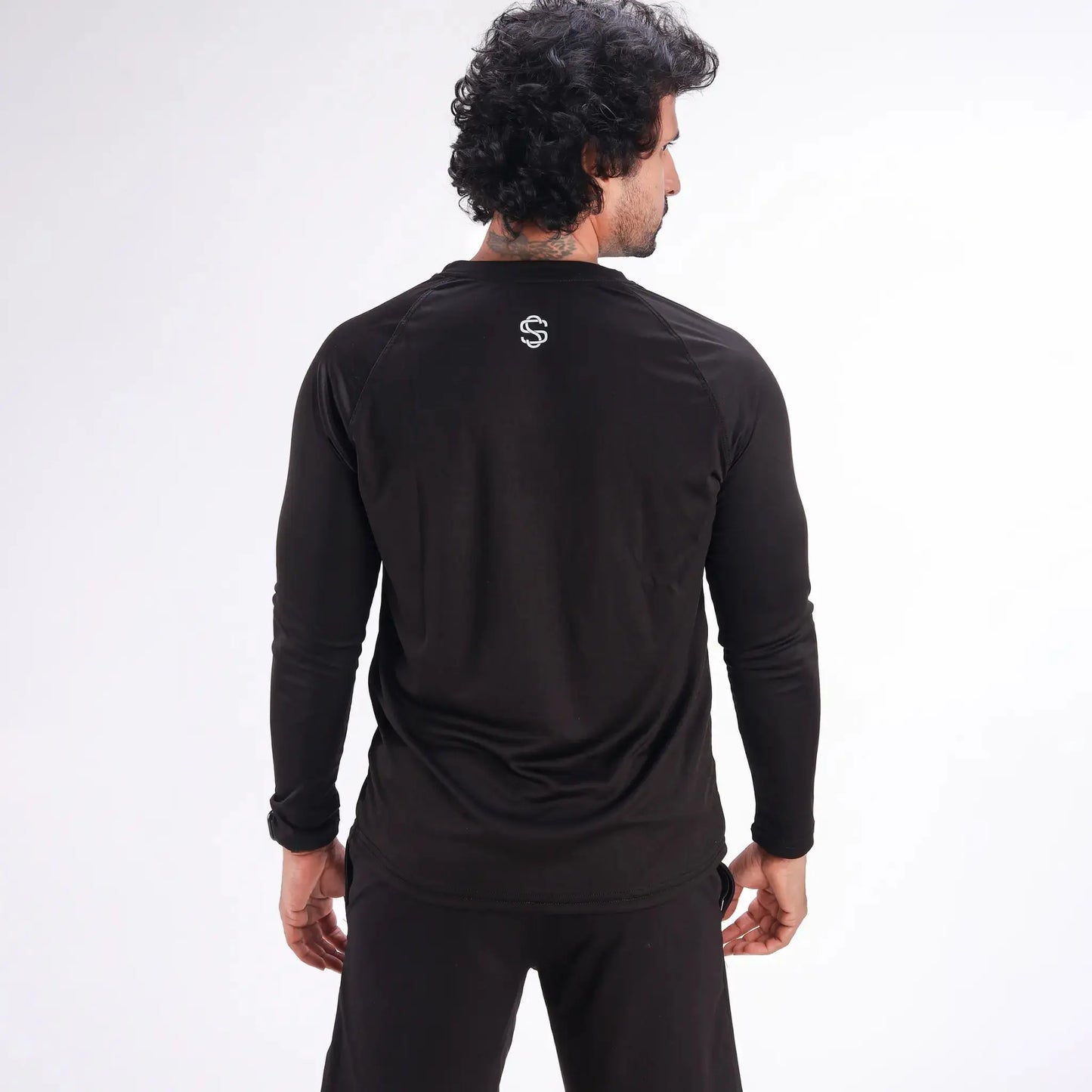 Skysh Men Solid Full Sleeve Round Neck Polyester T-Shirt