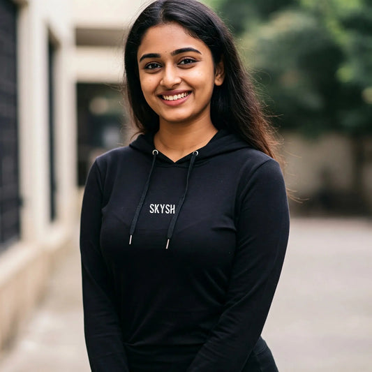 Skysh Premium Raglan Full Sleeve Bamboo-Spandex Hooded Sweatshirt Unisex - SkySh