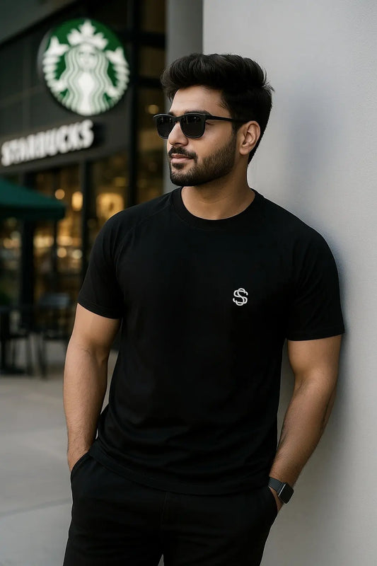 Skysh Solid Men's Round Neck Bamboo-Cotton Blend Half Sleeve T-Shirt - SkySh