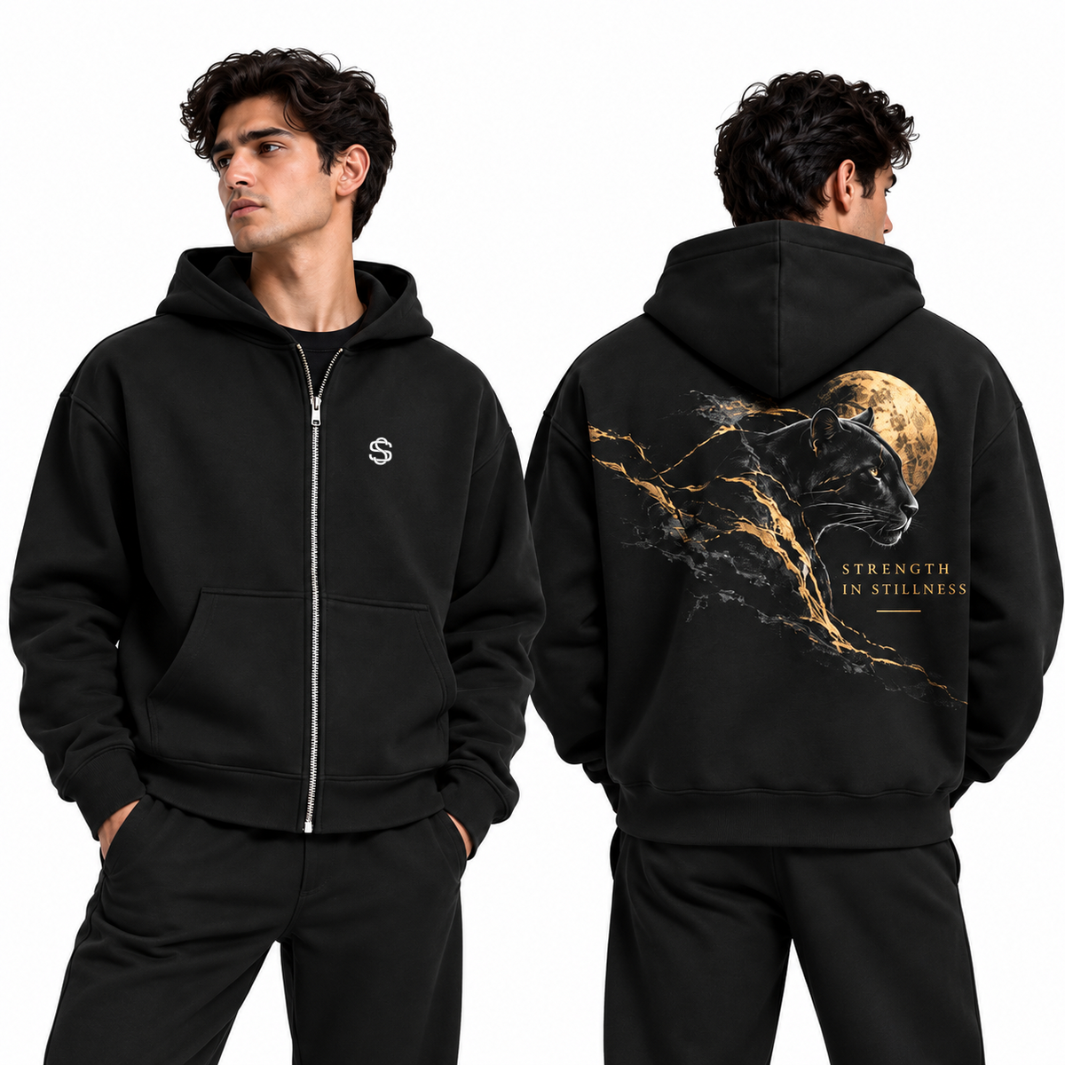 SKYSH Jaguar Essential Cotton Fleece Zipper Hoodie