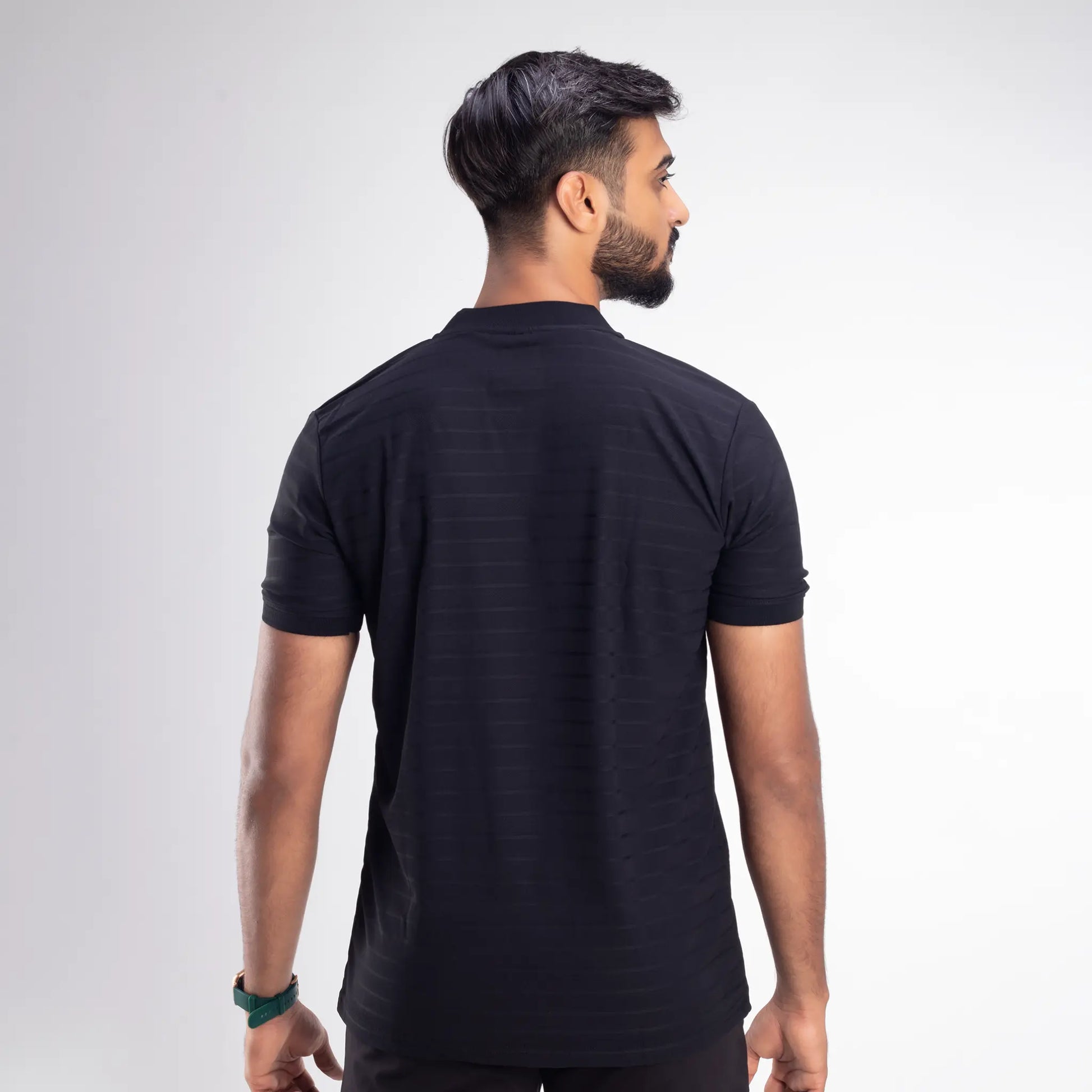 Skysh Baseball Collar Men's Slim Fit Polo with zip placket