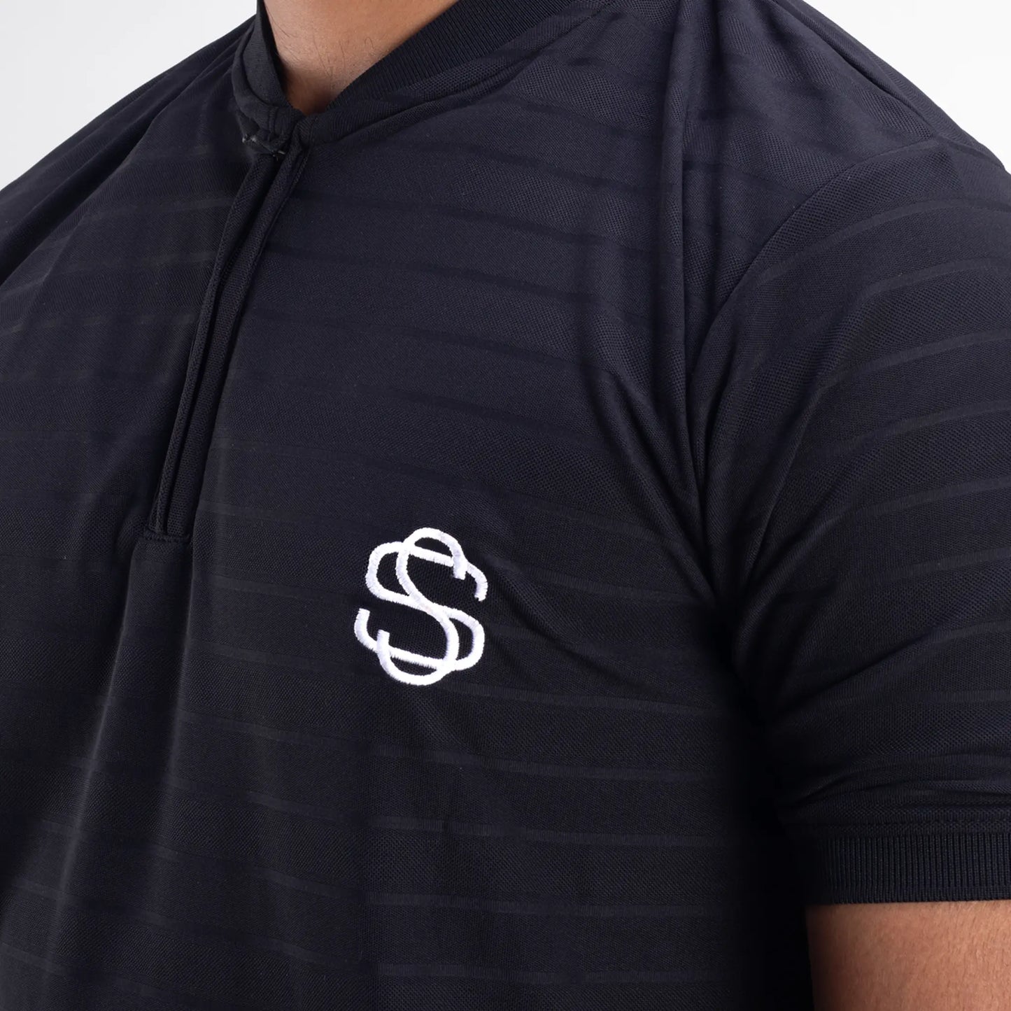 Skysh Baseball Collar Men's Slim Fit Polo with zip placket