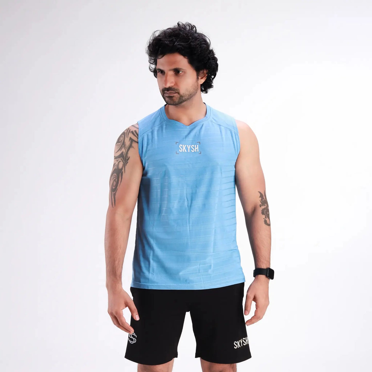 Skysh Solid Men Performance Sleeveless T-Shirt
